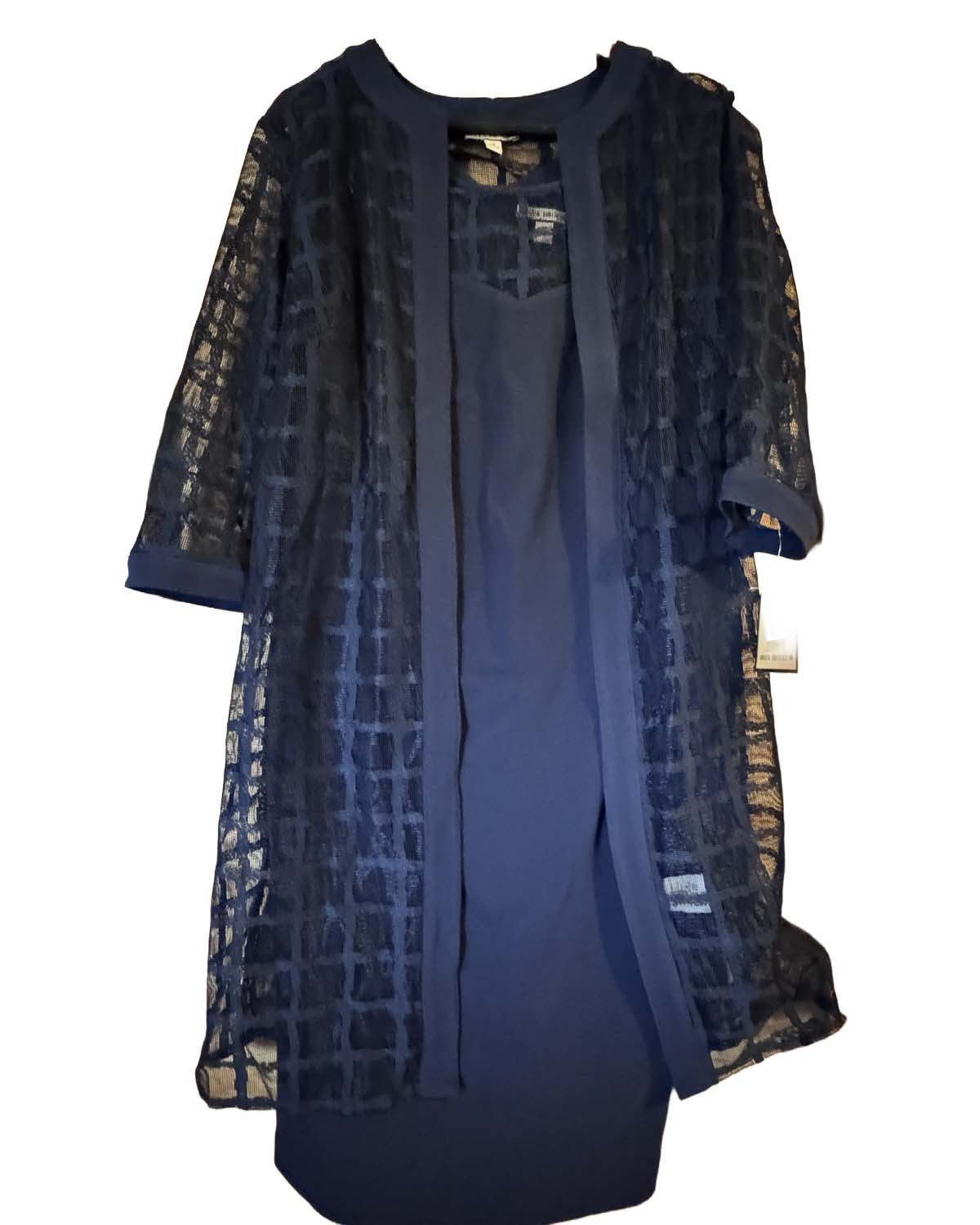 Maya Brooke lace jacket dress in Navy, Size 14
