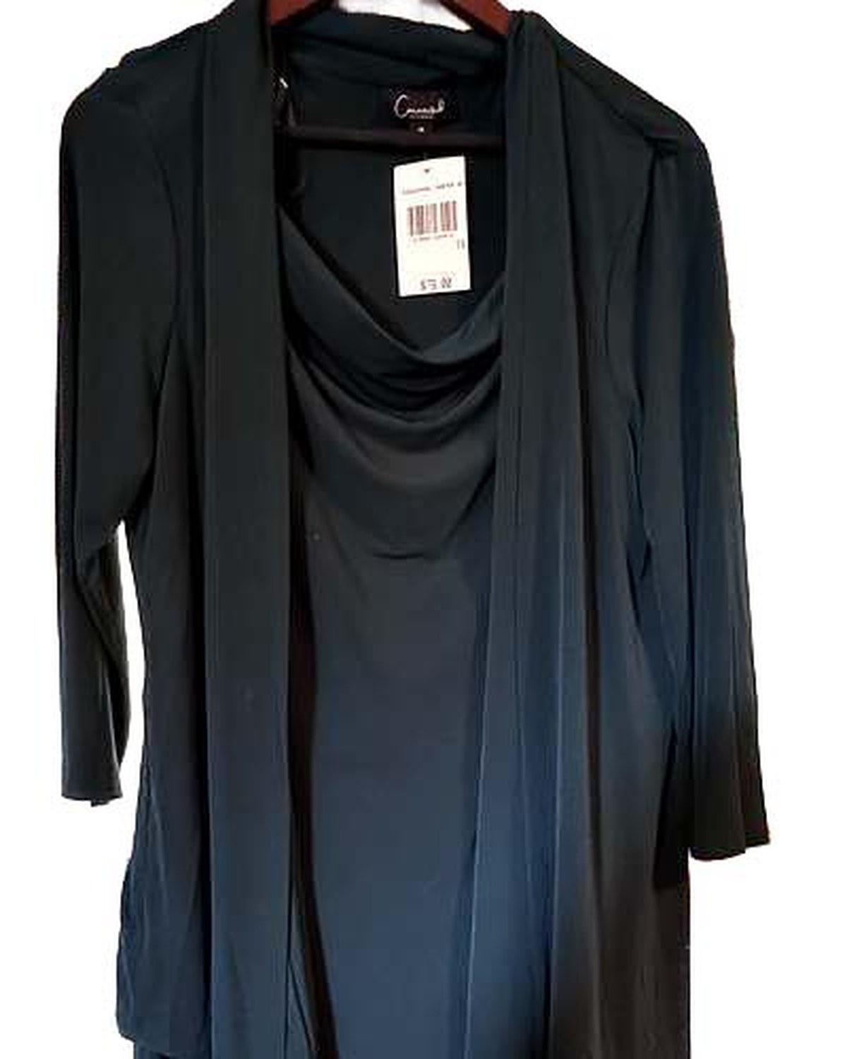 Connected Apparel cowl-neck dress in Hunter Green, Size 14