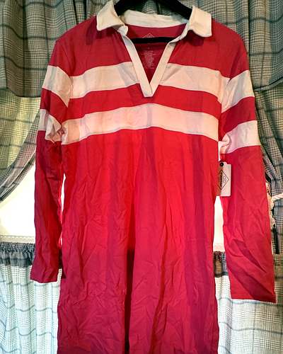 St. John's Bay rugby polo dress in Rouge Red, Size S