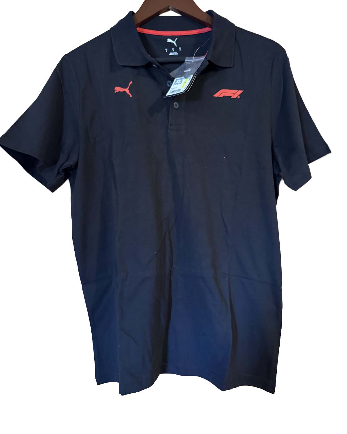 Puma F1 logo polo in Puma Black, Men's M