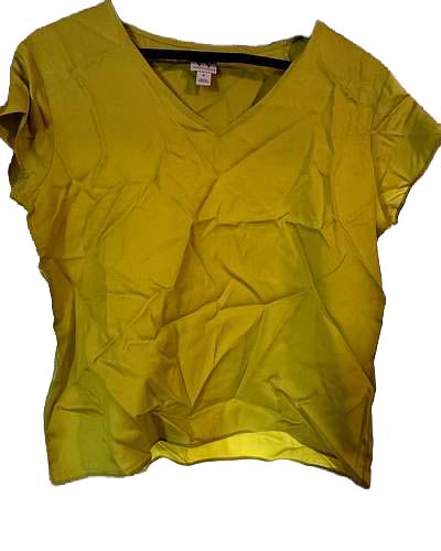 Worthington V-neck cap-sleeve top in Citronelle, Size S