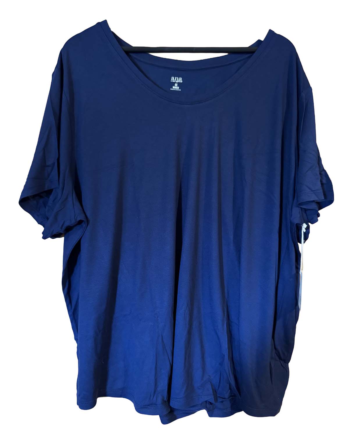 a.n.a drop-shoulder tee in American Navy, Size 4X