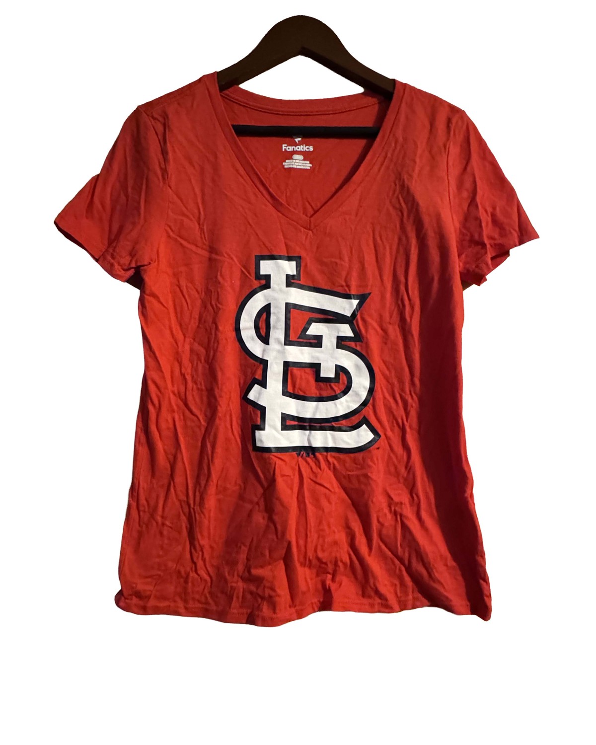 Fanatics St. Louis Cardinals STL logo v-neck tee in red