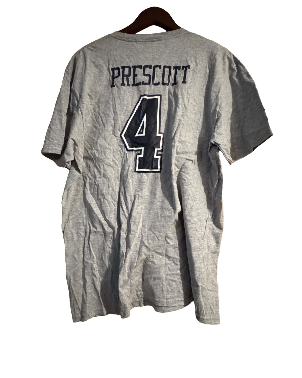 Dallas Cowboys Prescott number 4 name and number tee in heather grey