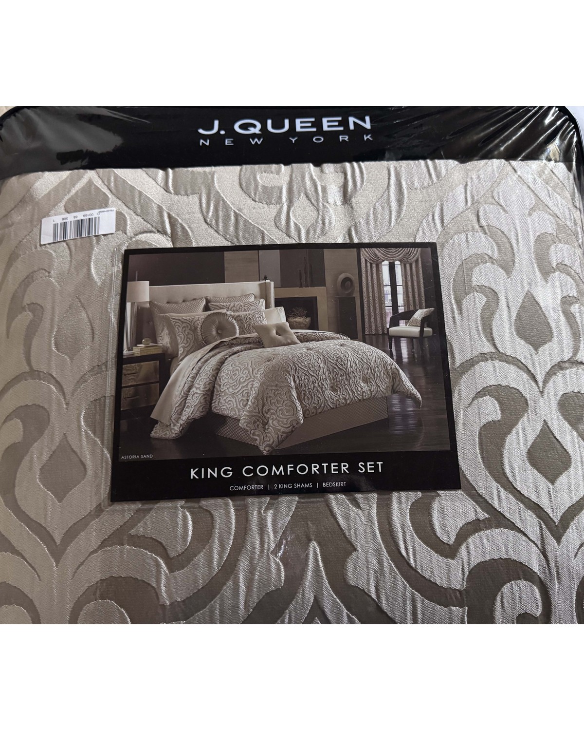 J. Queen New York Astoria Sand 4-piece comforter set, King, sealed in original packaging